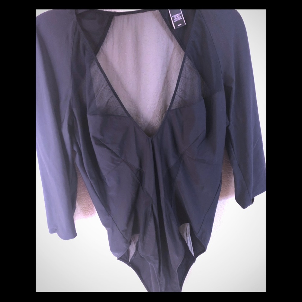 Mesh and nylon bodysuit